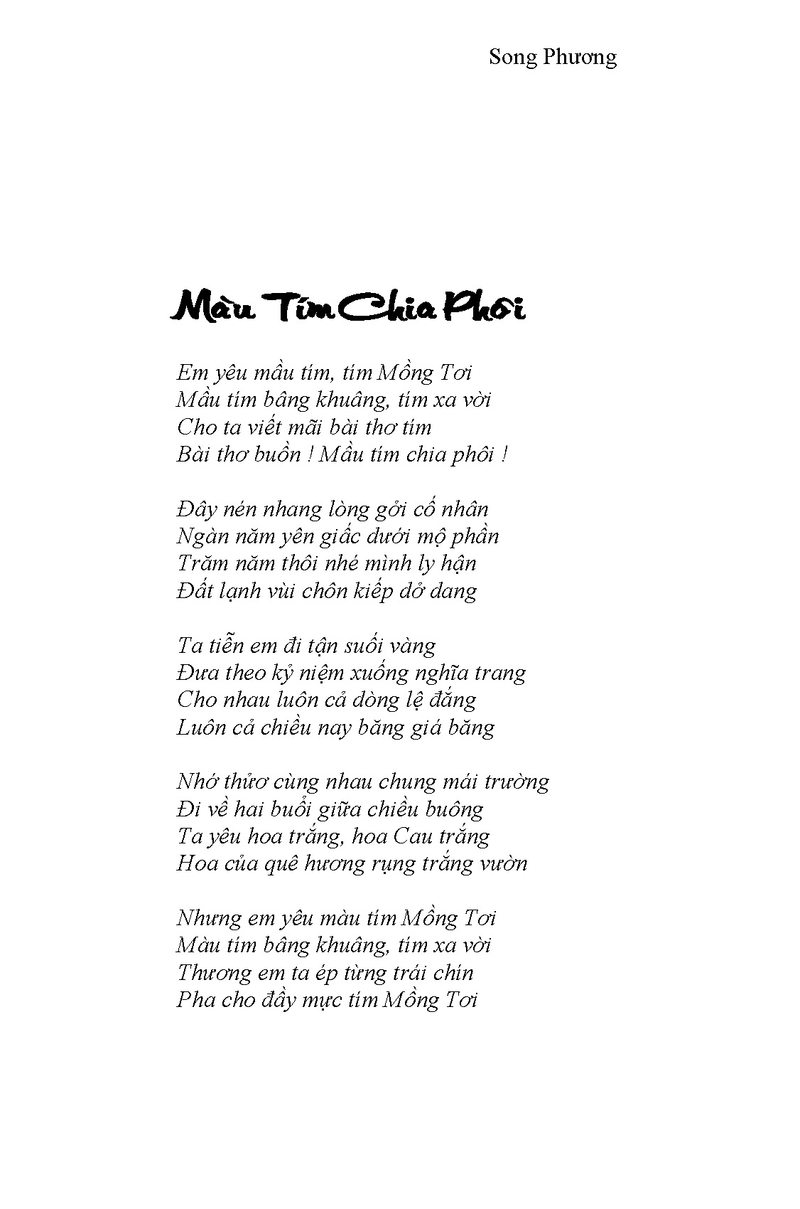Màu Tím Chia Phôi