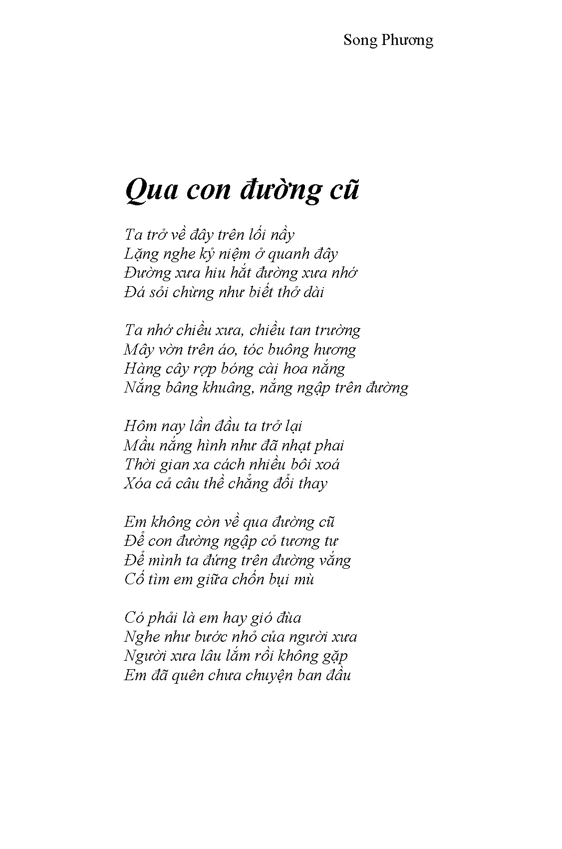 Qua Con Đường Cũ