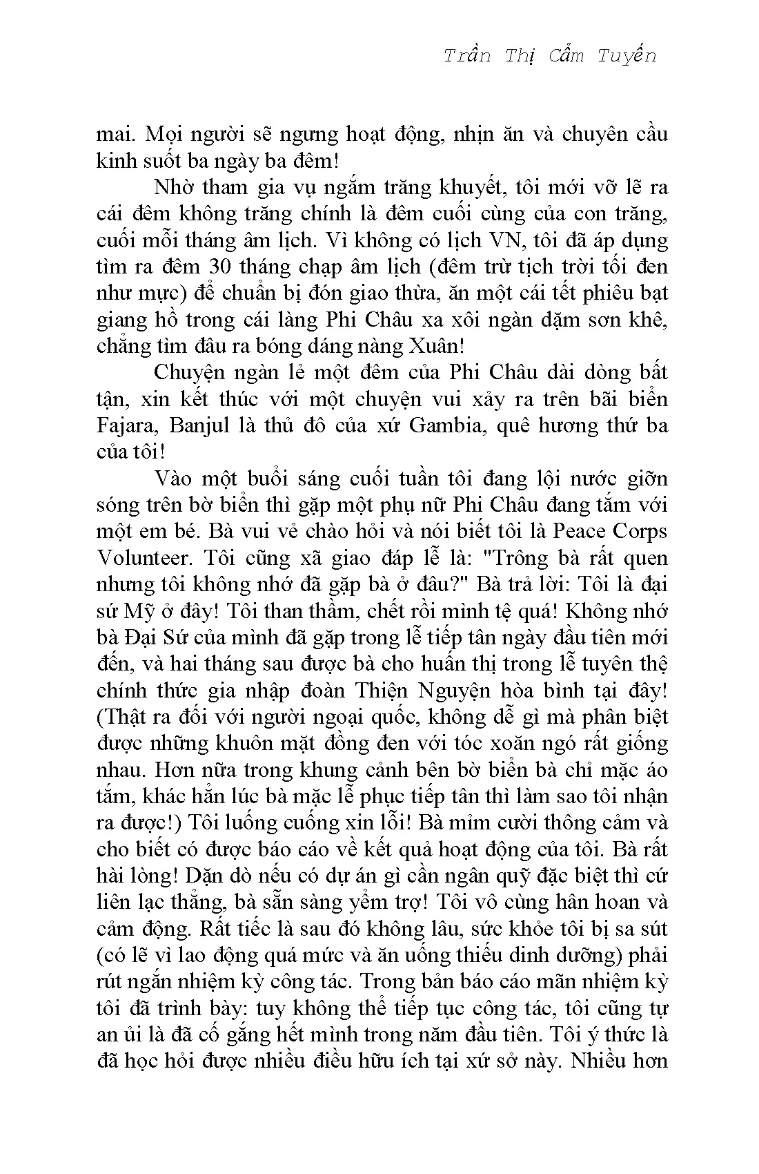 Tâm Sự Công Tác Thiện Nguyện Hoà Bình Tại Phi Châu 10